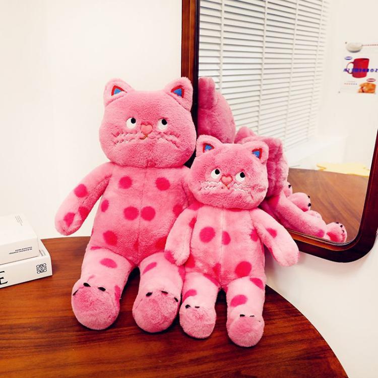Juguete de peluche de gato de lunares sin olor