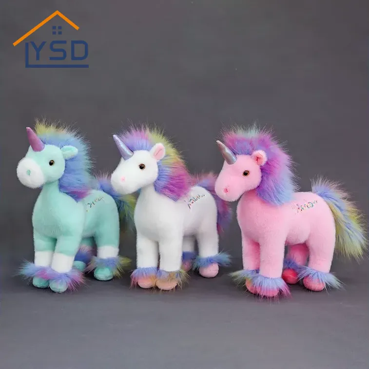 Juguetes de peluche de unicornio arcoíris