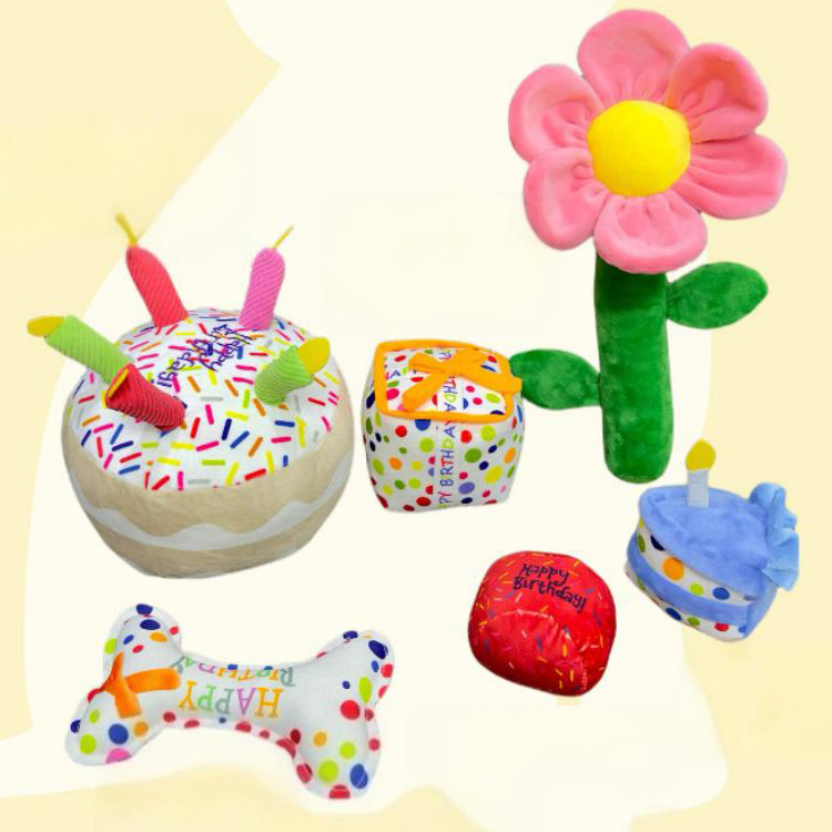 Peluches de cumpleaños para mascotas resistentes a la masticación